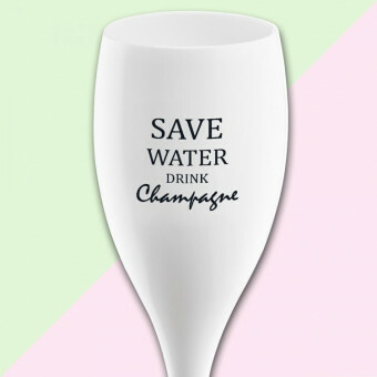 Koziol Champagne glas Cheers  SAVE WATER DRINK CHAMPAGNE
