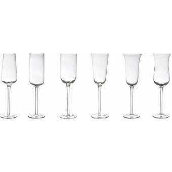 Bitossi Champagne glas Flute  set van 6 Helder